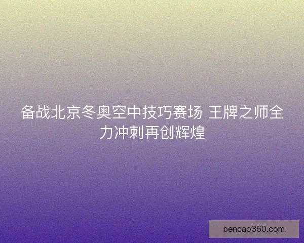 备战北京冬奥空中技巧赛场 王牌之师全力冲刺再创辉煌